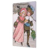 Girl and boy ice skating - Florence Hardy クリップボード (左)