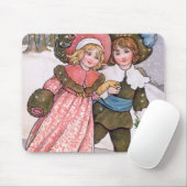 Girl and boy ice skating - Florence Hardy マウスパッド (マウス)