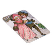 Girl and boy ice skating - Florence Hardy マグネット (右側)