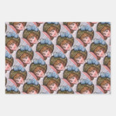 Girl and boy ice skating - Florence Hardy ラッピングペーパーシート (正面3)