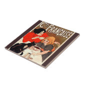 Girl and Cat, Vintage Poster, Alexandre Steinlen タイル (側面)