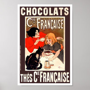 Girl and Cat, Vintage Poster, Alexandre Steinlen ポスター