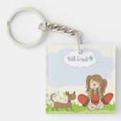 Girl And Dog Best Friends キーホルダー (正面)