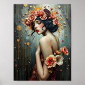 Girl and flowers ポスター (正面)