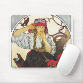 Girl and Geranium, Mucha マウスパッド (マウス)