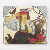 Girl and Geranium, Mucha マウスパッド (正面)