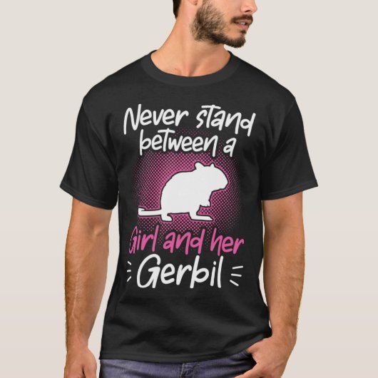 Girl and her Gerbil Rodent Desert Rat Tシャツ (正面)