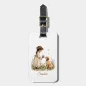 Girl and Puppy ラゲッジタグ (正面縦)