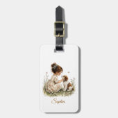 Girl and Puppy ラゲッジタグ (正面縦)