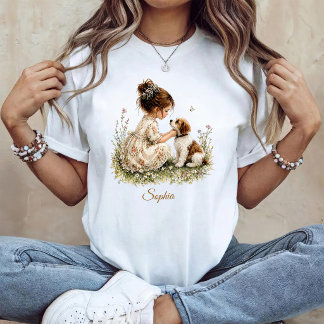 Girl and Puppy Tシャツ