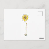 Girl and Sunflower Postcard ポストカード (裏面)