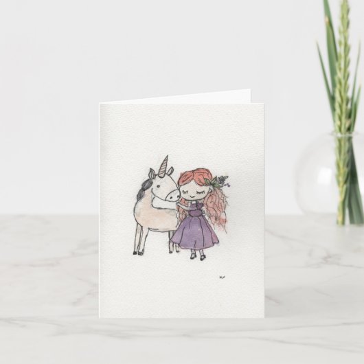 Girl and Unicorn Small カード (正面)