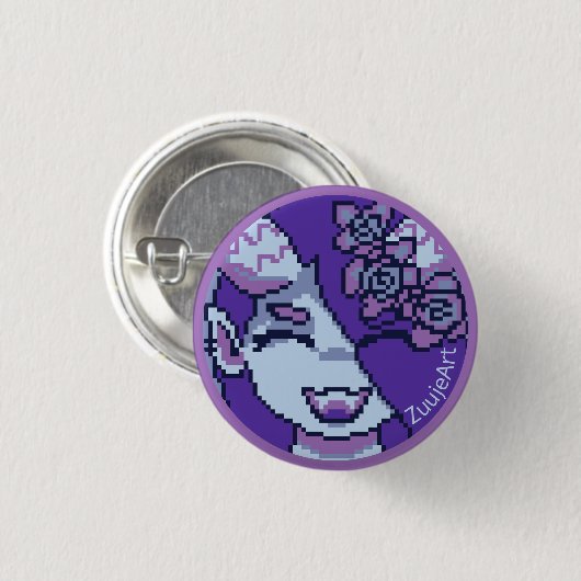 Girl, anime, pixelart 缶バッジ (正面&裏面)
