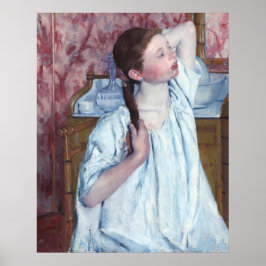 Girl Arranging Hair - Mary Cassatt Fine Art Poster ポスター