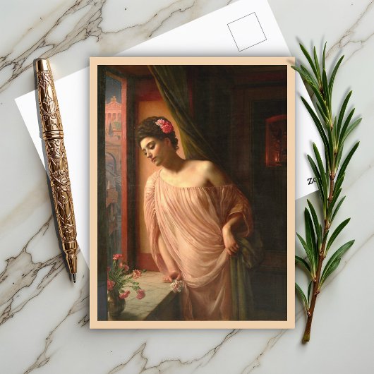 Girl at the window by Edward John Poynter ポストカード