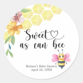 Girl Baby Bee - sweet as can bee ラウンドシール
