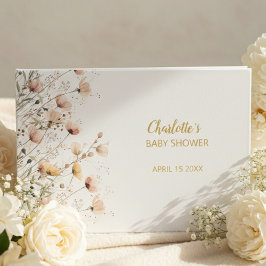 girl baby floral wildflowers foil guest book ゲストブック