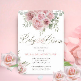 Girl Baby in Bloom ベビーシャワー 招待状