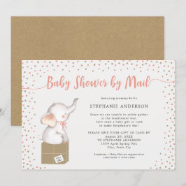 Girl Baby Shower by mail with shipping box 招待状