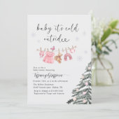 Girl Baby Shower Its Cold Outside| Clothes  招待状 (スタンド正面)