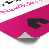 Girl Baby Shower Party Prop Photo Booth Frame ポスター (角)