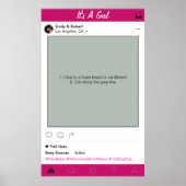 Girl Baby Shower Party Prop Photo Booth Frame ポスター (正面)