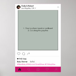 Girl Baby Shower Party Prop Photo Booth Frame ポスター