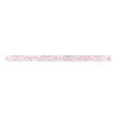 Girl Baby Shower Pink Bottle Rattle Pattern サテンリボン (正面)