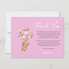 Girl  Baby shower thank you シーズンカード