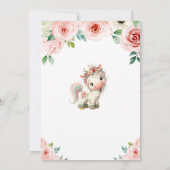 Girl Baby Unicorn Birthday Party Invitation 招待状 (裏面)