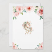 Girl Baby Unicorn Birthday Party Invitation 招待状 (裏面)