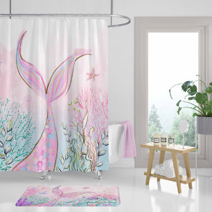 Girl Bathroomの装飾、Mermaid シャワーカーテン