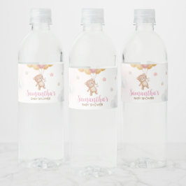 Girl Bear Bearly Wait Baby Shower ペットボトルラベル