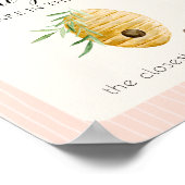 Girl Bee Baby Shower Guess How Many Pink Game Sign ポスター (角)