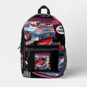 Girl Behind The Wheel：物語を聞く人 プリントバックパック (正面)