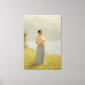 Girl Beside A Fjord キャンバスプリント (正面)