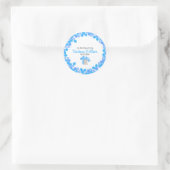 Girl Blue Bear 1st Birthday ラウンドシール (バッグ)