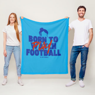 Girl Born to Play Football フリースブランケット