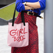 Girl Boss 大胆なタイポグラフィ 赤とピンクのフェミニン