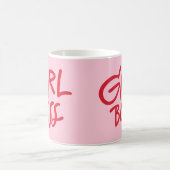Girl Boss Bold Typography Red & Pink Feminine コーヒーマグカップ (中央)