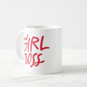 Girl Boss Red Bold Typography Feminine Girly コーヒーマグカップ (正面左)
