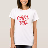 Girl Boss Red Bold Typography Feminine Girly Tシャツ (正面)