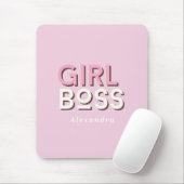 Girl Boss Retro Minimal Pink  マウスパッド (マウス)