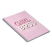 Girl Boss Retro Minimal Pink Notebook ノートブック (右側)