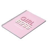 Girl Boss Retro Minimal Pink Notebook ノートブック (左側)