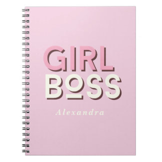 Girl Boss Retro Minimal Pink Notebook ノートブック
