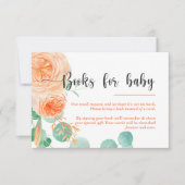 Girl Botanical teal and orange Books for baby 招待状 (正面)