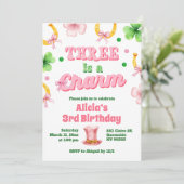 Girl Bow Glitter three is a charm St Patrick 招待状 (スタンド正面)