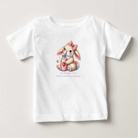 Girl Bunny Christian Baby T-Shirt ベビーTシャツ (正面)