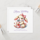 Girl Bunny Christian Greeting Card カード (正面/裏面インサイチュ)